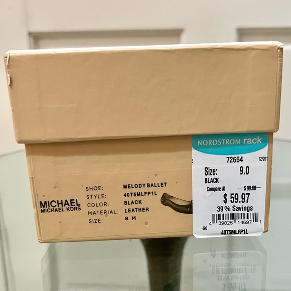 NWT Michael Kors City Black Leather Ballet Flat - Picture 4 of 4